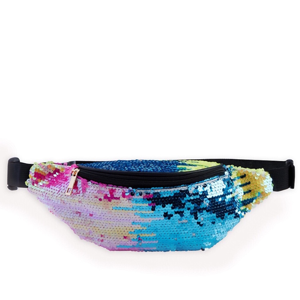 Rainbow pride sequined sparkle fanny pack bag NWT